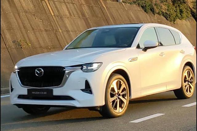 The future Mazda CX-60 unveiled during filming for a commercial