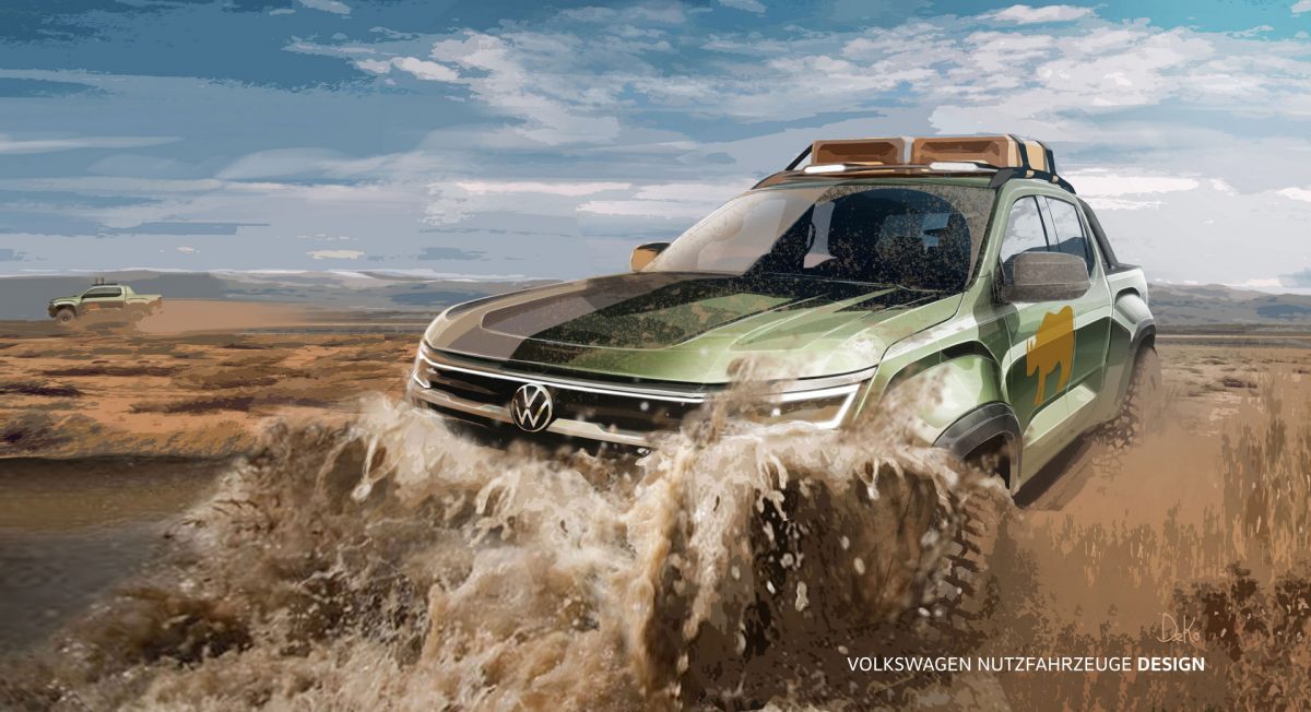 Volkswagen has released the first sketches of the new Amarok