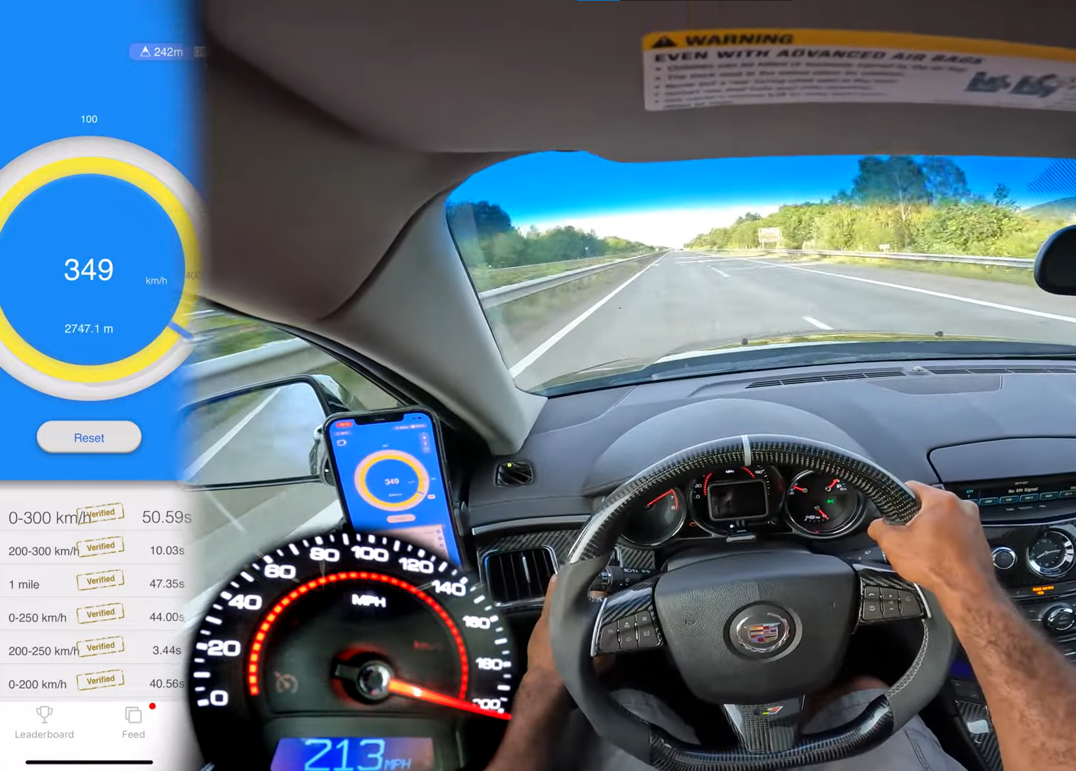 Incredible test on the Autobahn – A Cadillac loses its engine at 350 km / h